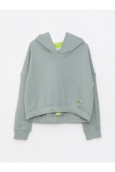 LC Waikiki Fată - Hanorac cu mânecă lungă imprimat cu glugă