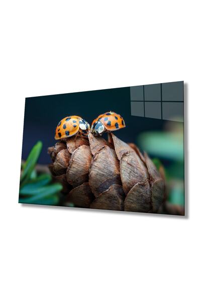 Rosyvien Tablou din sticlă din frunze de gălbenele, cadou pentru decorarea pe...