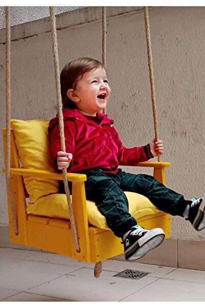 çetindekorasyon Ahşap Korumalı Oturma Minderli Çocuk Salıncağı