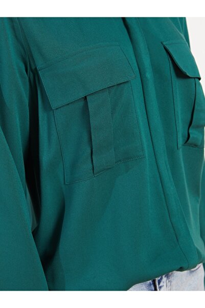 LC Waikiki Πουκάμισο γιακά μονόχρωμο μακρυμάνικο γυναικείο τουνίκ βισκόζη