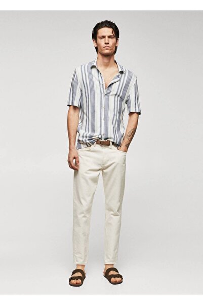MANGO Man Cămașă țesută cu mii de dungi slim fit