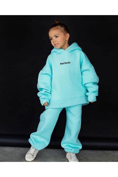 Machetta Printed 3 Thread Fleece Kids Tracksuit Set