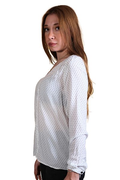 Blues Outlet Γυναικείο Thin Polka Dot V Buluz-λευκό