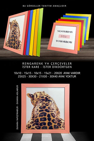 yhfoto 5 PIECES 20X20 SQUARE PINK FRAME - MDF FRAME
