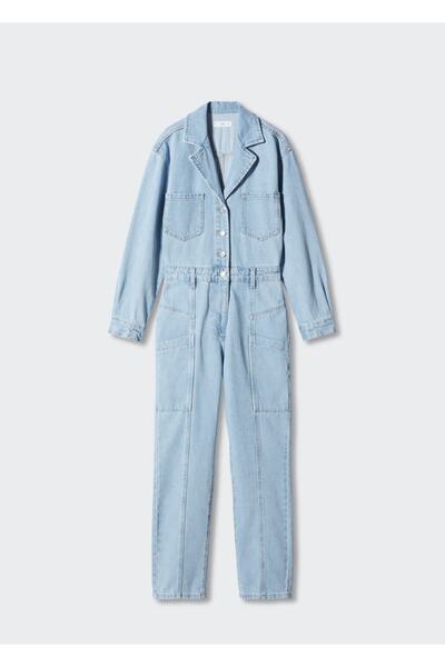 MANGO Woman Pamuklu Denim Tulum