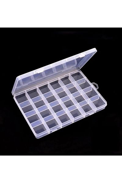 uniquehobby 2 Pieces 24 Compartments Transparent Bead Accessory Jewelry Ring Organizing and Storage Box