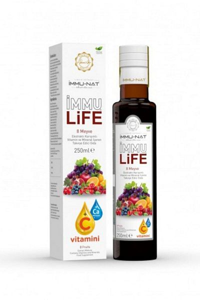 İmmu-Nat Immunat Immu Life 8 Fruit Blended 250 ml Vitamin C + Ca Extract