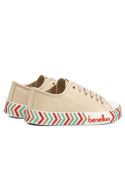 Benetton ® | BN-90624- Bej - Kadın Spor Ayakkabı