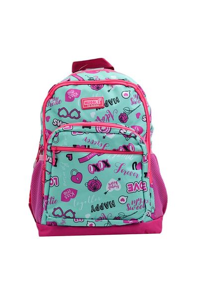 MUGGLE 3 Compartment Love School Backpack Turquoise MU-0303