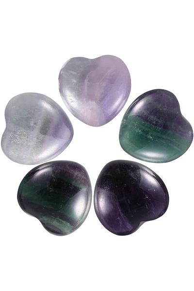 Tesbih Atölyesi Certified Heart Model Real Fluorite Stone Necklace