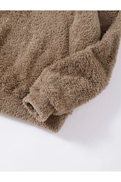 MOONBULL Γυναικείο βελούδινο φούτερ με λεπτομέρεια με κουκούλα Oversize