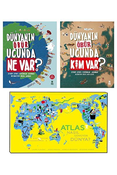 Domingo Yayınevi Dünyanın Öbür Ucunda Ne Var? Dünyanın Öbür Ucunda Kim Var? Atlas Nasıl Dönüyor Dünya Ciltli Set