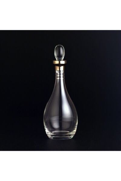 AbkaKristal Kapaklı Şişe - Ağız Cidar Platin