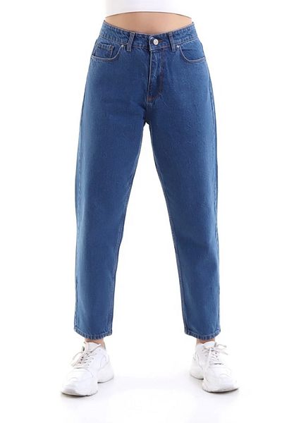 SANTA BELLA Blugi Linda Blue cu talie înaltă Boyfriend Mom Jeans
