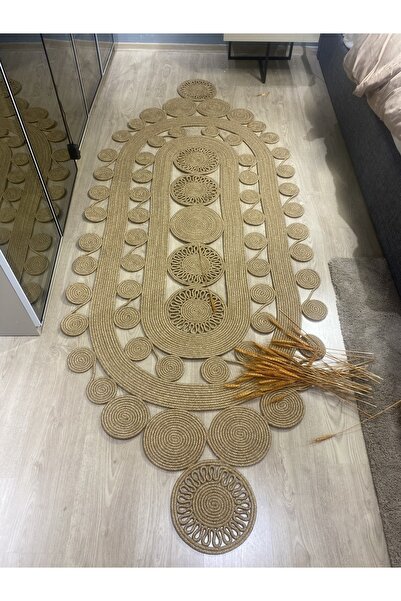 MaVaux Saffron Özel Yapım Jüt Hasır Görünümlü Kilim Yolluk