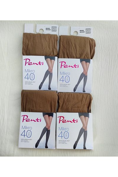 Penti Micro 40 Denim Medium Thick Matte Trousers (Below the Knee) Socks 4-Piece