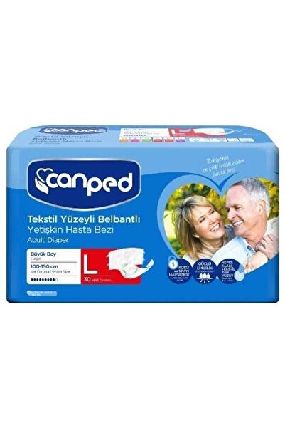 Canped Tekstil Yüzeyli Belbantlı Yetişkin Hasta Bezi Large 30'lu