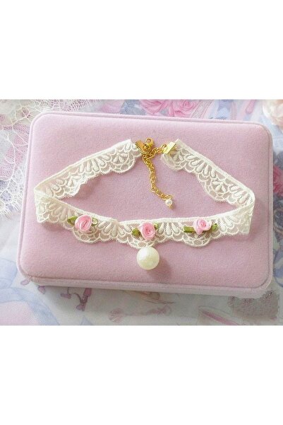 hbtasarim Чокер Барбі Рожевий Вінтажний Намисто