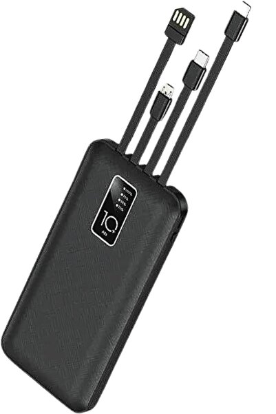 peakaks 10.000 Mah Şarj Göstergeli Dahili Çoklu Kablolu Powerbank, Samsung/ıp...