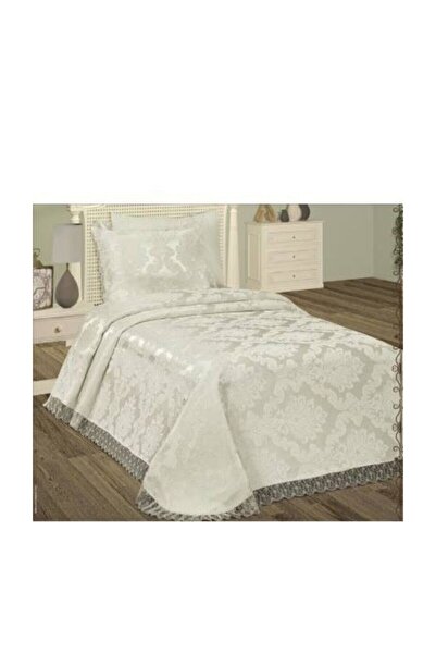 bursa çeyiz Aden Şönil Fransız Dantelli Tek Kişilik Çeyizlik Yatak Örtüsü