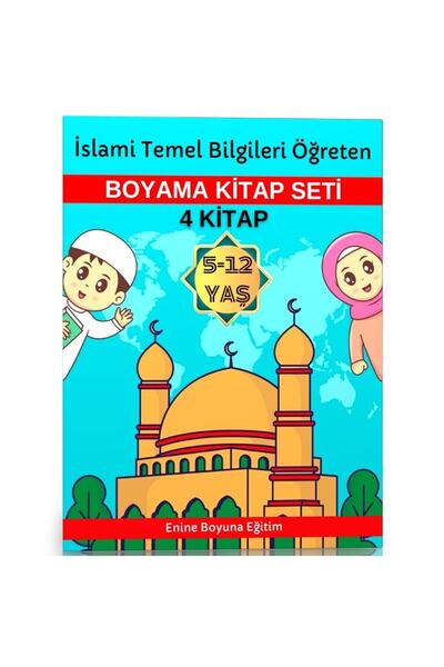 Enine Boyuna Eğitim Islamic Coloring Book Set (4 Books)