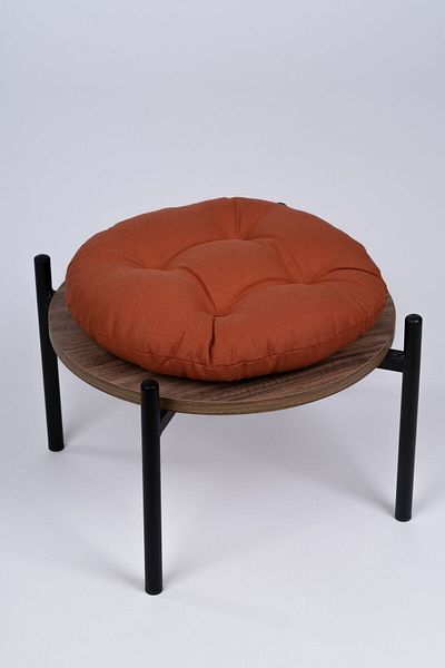ALTINPAMUK Laurel Cushion Brick Colored Round Chair - 39 cm