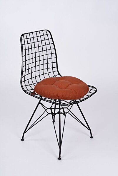 ALTINPAMUK Laurel Cushion Brick Colored Round Chair - 39 cm