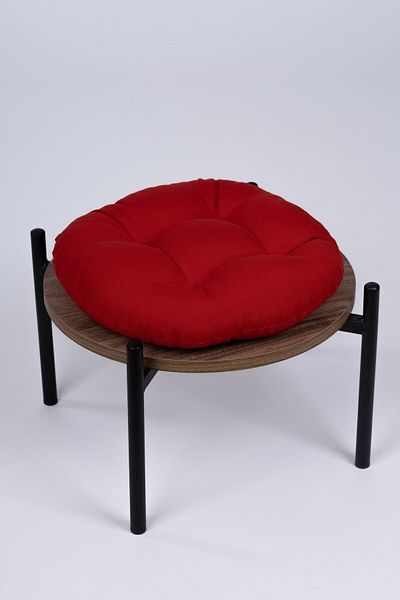 ALTINPAMUK 39 cm Red Round Chair - Laurel Stool Cushion