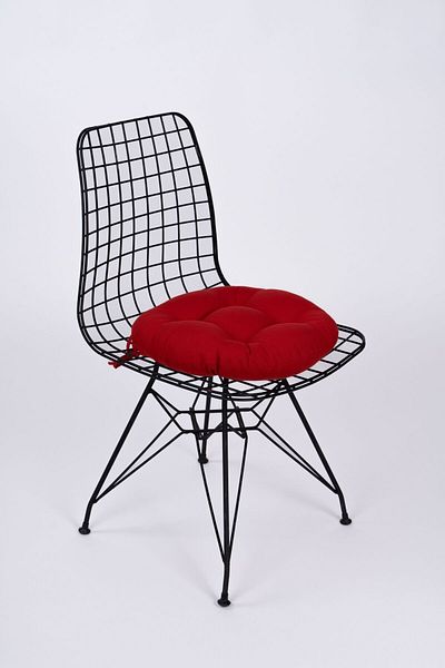 ALTINPAMUK 39 cm Red Round Chair - Laurel Stool Cushion