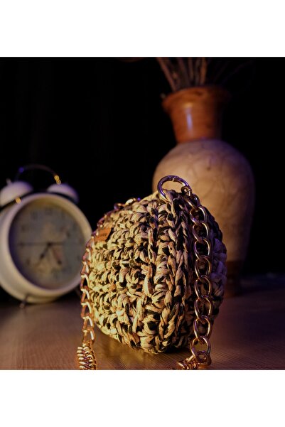 EZG Business Πλεκτό μοντέλο χειροποίητης τσάντας ώμου με λουράκι αλυσίδας