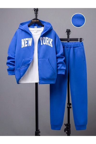 Keywest Kids New York Printed Σετ 3 τεμαχίων Μπουφάν Φούτερ και Φούτερ Παιδικό Σετ