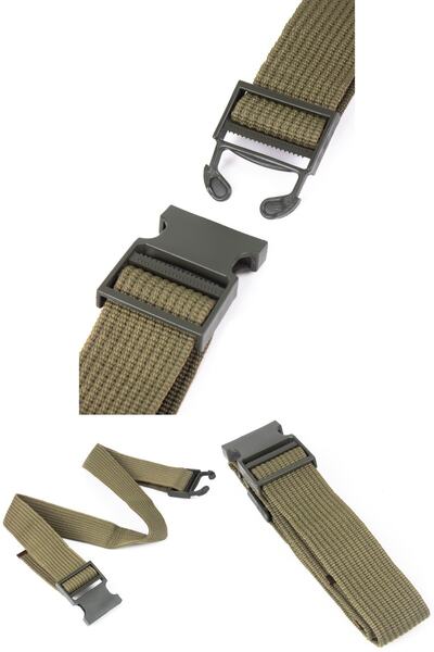 Burak Askeri Malzeme Black Force Khaki Colored Woven Tactical Military Palaska Belt with Plastic Buckle