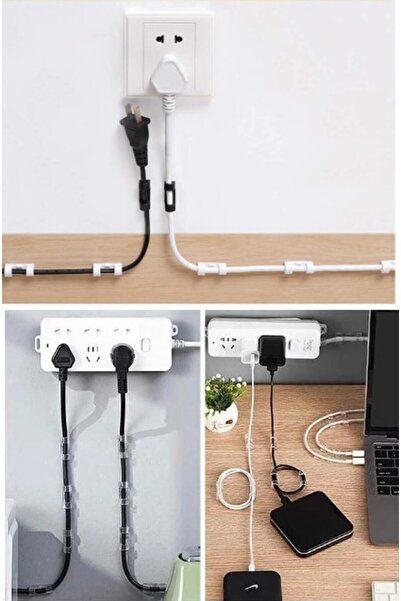 SARFEX 20 Clear Clips - Practical Cable Organizing and Adhesive Cable Fixer