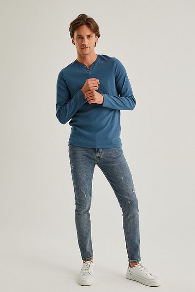 PAULMARK Top with Pleated Collar