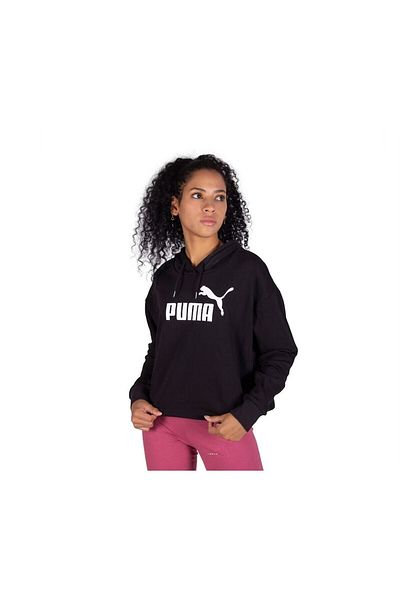 Puma Суитшърт с лого Ess Cropped - Черен - 586870 01