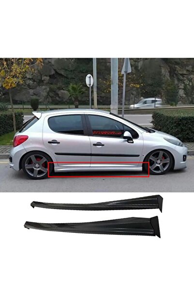 HasAkman Peugeot 207 Uyumlu Yan Marşpiyel Seti Mat Siyah Plastik 2 Adet