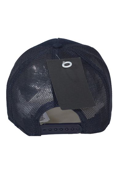 Trucker King Navy Blue Model Mesh Hat - Replaceable Leather Patch - Cotton - Unisex - Navy Blue