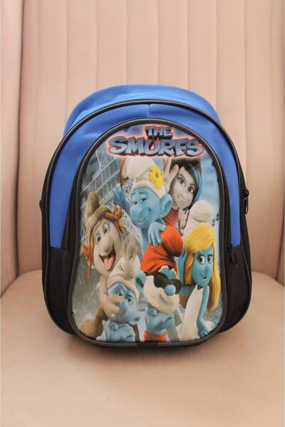 BULUT Kindergarten- Kindergarten Bag Smurfs Figured Boy's School Bag
