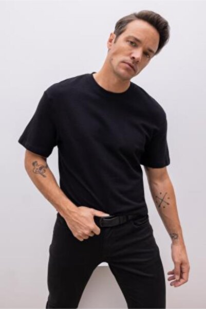 DeFacto Relax Fit Crew Neck 100% βαμβακερό T-shirt Z6239az23sm