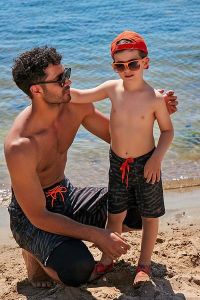Marina Black Geometric Boy Shorts B2364