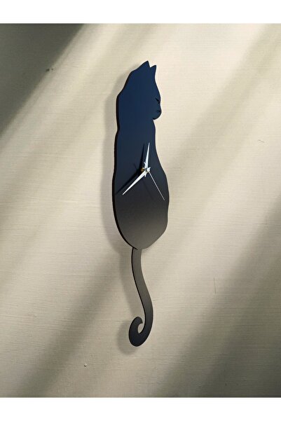 goodtime Siyah Kedi Dekoratif Sallanır Sarkaçlı Duvar Saati