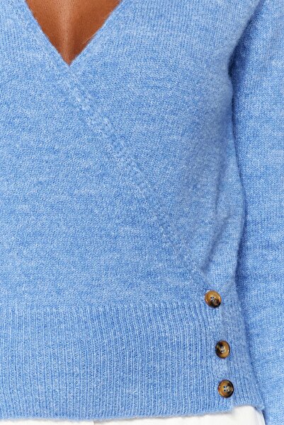 Trendyol Collection Világoskék, puha textúrájú alap kötöttáru kardigán TWOAW24HI00319