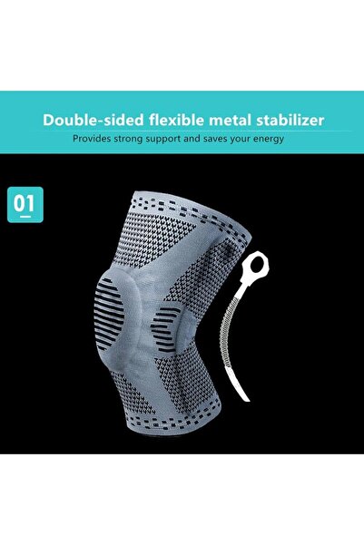 SYNOPE 1 τεμάχιο επαγγελματικό επίδεσμο γονάτων αθλητών, επίδεσμος γονάτων ποδηλάτων, γκρι χρώμα