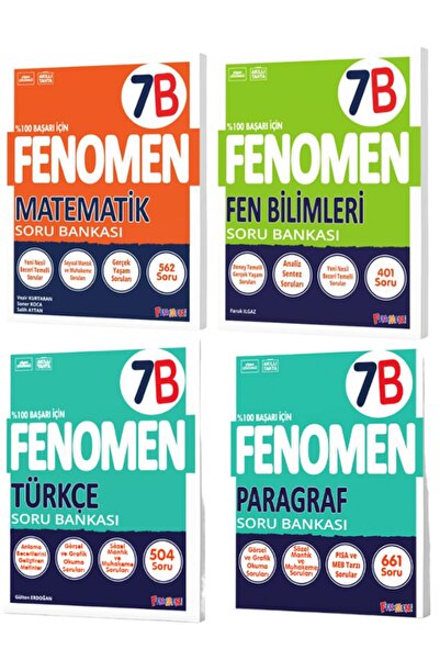 Gama Yayınları FENOMEN 7.SINIF MATEMATİK-FEN-TÜRKÇE-PARAGRAF B SERİSİ SORU BA...