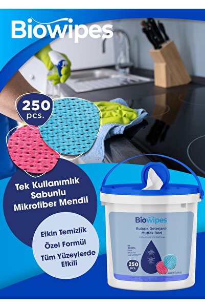 biowipes Sabunlu Mikrofiber Islak Mendil 250li Kova Mendil