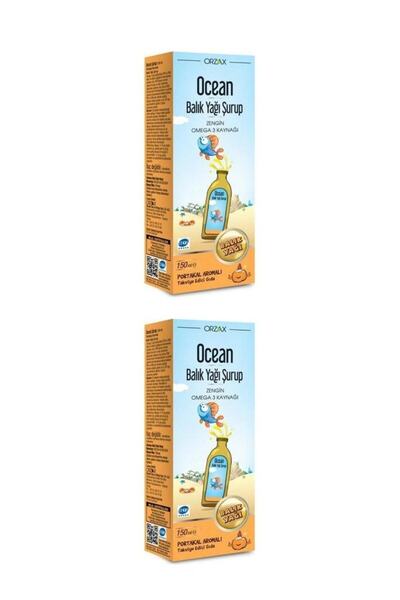 Orzax Ocean Portakal Aromalı Balık Yağı Şurup 150 ml - 2 Adet