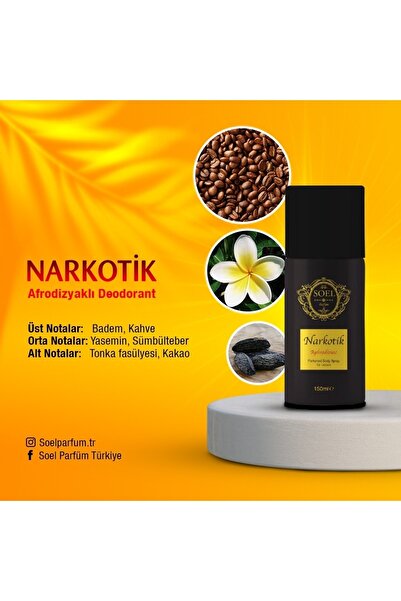 Soel Parfüm Erkek Deodorant Sprey Afrodizyak Içerikli Narkotik 150 Ml