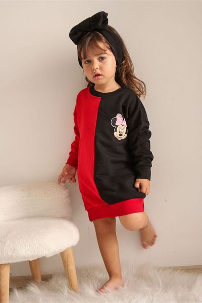 Machetta Copii Minnie 19 28 Imprimat Negru-Roșu Culoare 2/14 Ani Rochie pentru fetiță
