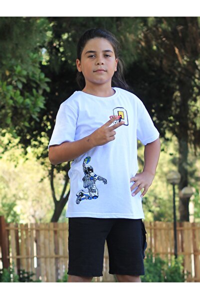 han elegant Tricou din țesătură pieptănată 100% bumbac cu imprimeu pentru ast...