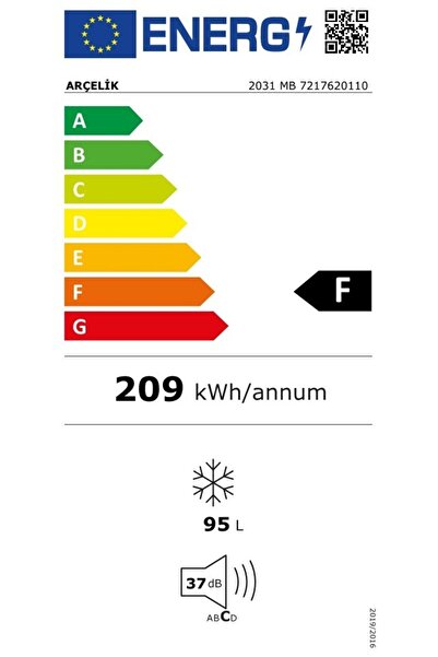 Arçelik 2031 Mb 3 Çekmeceli 95 Lt Dikey Derin Dondurucu